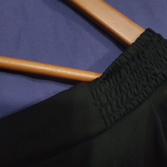 Guess Women's Black Sheer Off Shoulder Top/Blouse Boho Peasant Style Size S/P - Picture 11 of 12